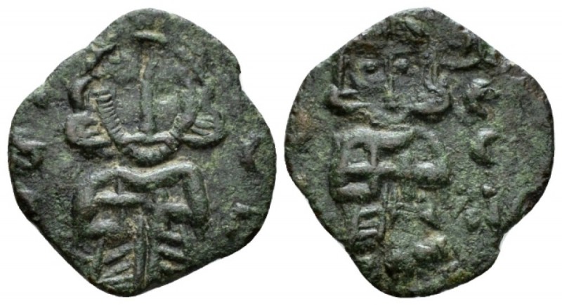 Leo III, 717-741 Follis Siracuse 720-741, Æ 18.5mm., 1.88g. Leo III bearded with...