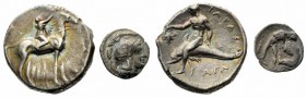 Monete della Magna Grecia - Calabria - Magna Graecia coins 
Taranto - Didramma databile al periodo 302-231 a.C. - gr. 7,95 - Patina di medagliere - I...
