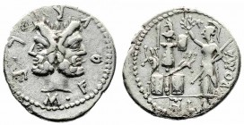 Monete Romane Repubblicane - Roman republican coins 
Denaro al nome M.FOVRI L.F PHILI databile al 119 a.C. - Zecca: Roma - Rovescio: - gr. 3,80 (Bab....