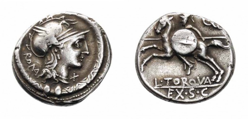 Monete Romane Repubblicane - Roman republican coins 
Denaro al nome L.TORQVA Q ...