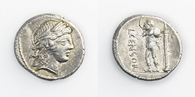 Monete Romane Repubblicane - Roman republican coins 
Denaro al nome L.CENSOR databile all’82 a.C. - Zecca: Roma - gr. 4,27 - Di buona qualità (Bab. (...