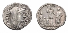 Monete Romane Repubblicane - Roman republican coins 
Denaro al nome PVLLVS LEPIDVS databile al 62 a.C. - Zecca: Roma - gr. 3,66 - Di buona qualità (B...