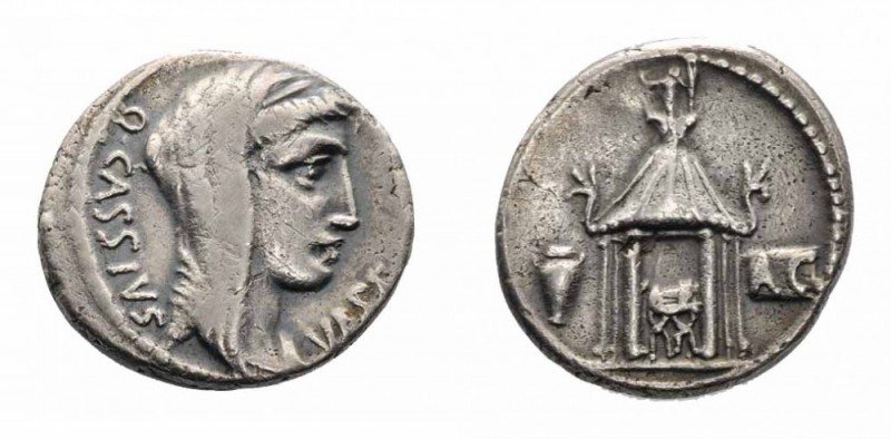 Monete Romane Repubblicane - Roman republican coins 
Denaro al nome Q.CASSIVS d...