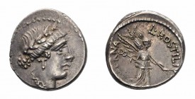 Monete Romane Pre-Imperiali - Pre-imperial Roman coins 
Denaro al nome L.HOSTILIVS SASERNA databile al 48 a.C. - Zecca: Roma - gr. 3,79 (Bab. (Hostil...