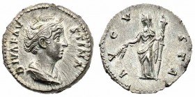 Monete Romane Imperiali - Antonino Pio - Imperial Roman coins 
Denaro al nome e con l’effigie di Faustina, moglie dell’Imperatore, databile a dopo il...