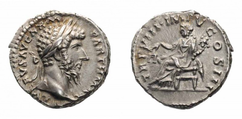 Monete Romane Imperiali - Lucio Vero - Imperial Roman coins 
Denaro databile ag...