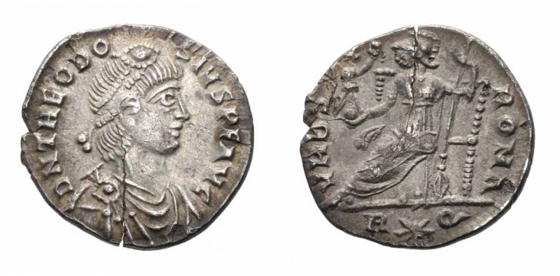 Monete Romane Imperiali - Teodosio I - Imperial Roman coins 
Siliqua databile a...