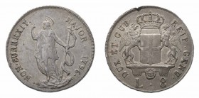 Monete di Zecche Italiane - Repubblica di Genova - Coins from Italian mints 
Governo dei Dogi Biennali (1528-1797) - 8 Lire 1796 - Zecca: Genova - gr...