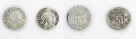 Monete di Zecche Italiane - Fosdinovo - Coins from Italian mints 
Maria Maddalena Centurioni Malaspina (1666-1671) - Insieme di due esemplari del Lui...