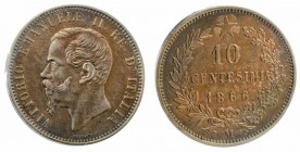 Monete Regno d’Italia - Vittorio Emanuele II - Kingdom of Italy coins 
10 Centesimi 1866 - Zecca: Milano - Sigillata A. Bazzoni “Conservazione FDC” (...