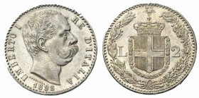 Monete Regno d’Italia - Umberto I - Kingdom of Italy coins 
2 Lire 1898 - Zecca: Roma - Millesimo non comune (Bol. n. R23) (Gig. n. 33) (Mont. n. 44)...