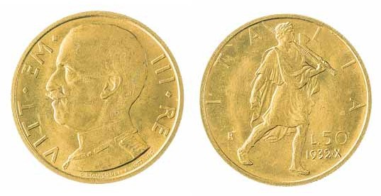 Monete Regno d’Italia - Vittorio Emanuele III - Kingdom of Italy coins 
50 Lire...