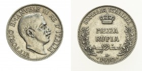 Monete Regno d’Italia - Vittorio Emanuele III - Kingdom of Italy coins 
Colonie - Somalia - Mezza Rupia 1910 - Zecca: Roma (Gig. n. 9) (Mont. n. 449)...