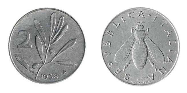 Monete Repubblica Italiana - Italian Republic coins 
2 Lire Ramo d’Ulivo 1958 -...