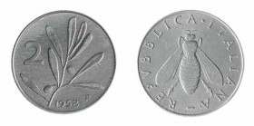 Monete Repubblica Italiana - Italian Republic coins 
2 Lire Ramo d’Ulivo 1958 - Zecca: Roma - Sigillata da Cesare Bobba “Spl+” (Bol. n. REP8) (Gig. n...
