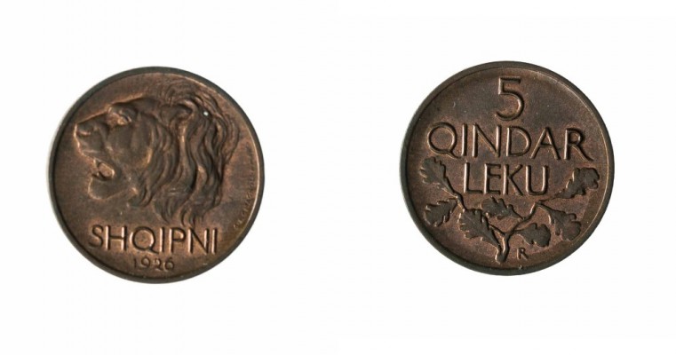 Monete Europa - Albania - Europe coins 
Amet Zogu (1925-1939) - 5 e 10 Qindar L...