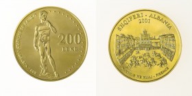 Monete Europa - Albania - Europe coins 
Repubblica (dal 1946) - 200 Leke 2001 (Friedb. n. 27) - Oro