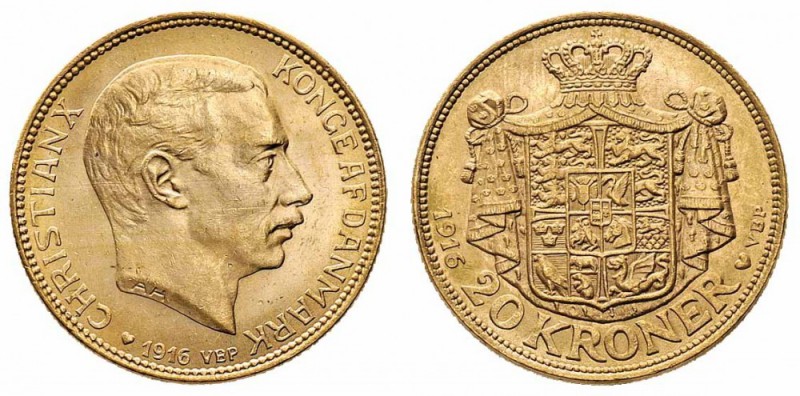 Monete Europa - Denmark - Europe coins 
Christian X (1912-19147) - 20 Kroner 18...