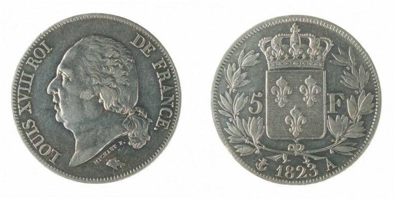 Monete Europa - France - Europe coins 
Luigi XVIII (1815-1824) - Scudo 1823 - Z...