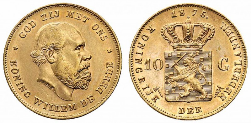 Monete Europa - Netherlands - Europe coins 
Guglielmo III (1849-1890) - 10 Guld...