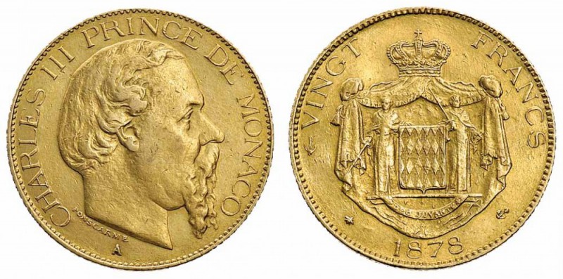 Monete Europa - Monaco - Europe coins 
Carlo III (1856-1889) - 20 Franchi 1878 ...