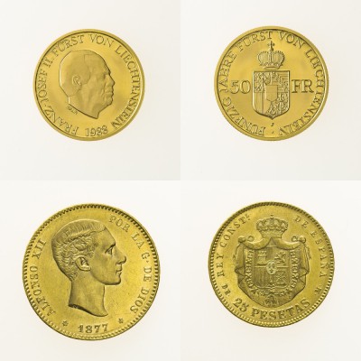 Monete Europa - Spain - Europe coins 
Alfonso XII (1874-1885) - 25 Pesetas 1877...