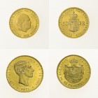 Monete Europa - Spain - Europe coins 
Alfonso XII (1874-1885) - 25 Pesetas 1877 (18-77) - Zecca: Madrid (Friedb. n. 342) - Oro