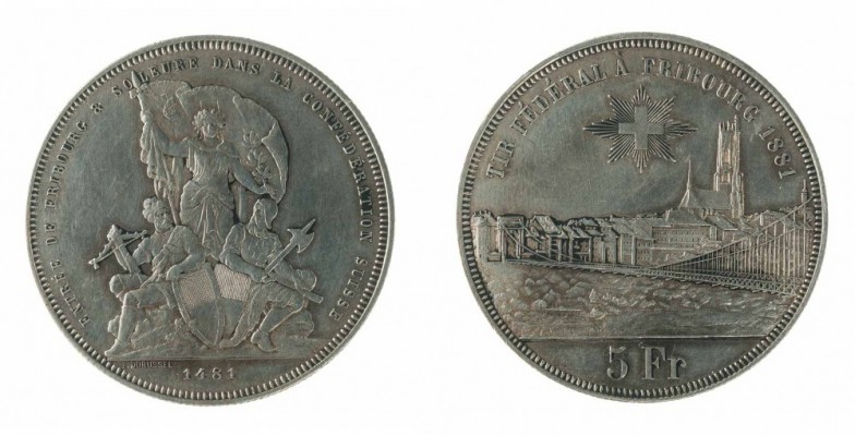 Monete Europa - Switzerland - Europe coins 
Schützenthaler - Friburgo - 5 Franc...