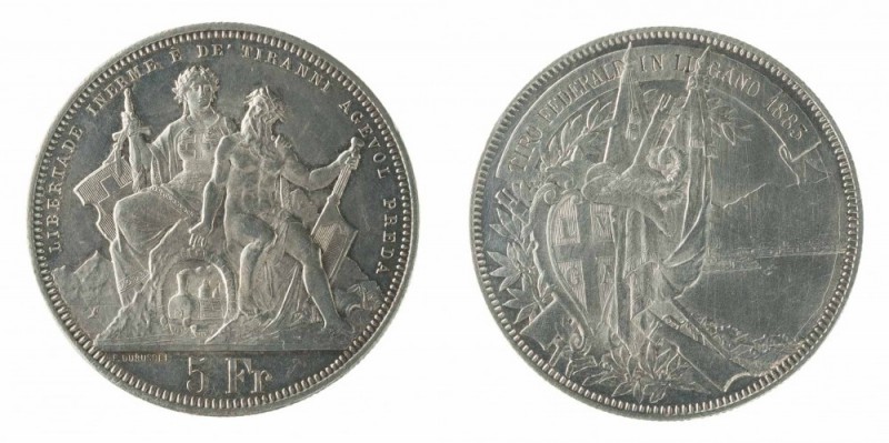 Monete Europa - Switzerland - Europe coins 
Schützenthaler - Lugano - 5 Franchi...