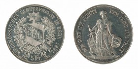 Monete Europa - Switzerland - Europe coins 
Schützenthaler - Berna - 5 Franchi 1885 - Zecca: Berna (Dav. n. 391) - argento