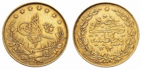 Monete Europa - Turkey - Europe coins 
Abdul Hamid II (1876-1909) - 100 Piastre Anno II (1877) (Friedb. n. 36) - Oro