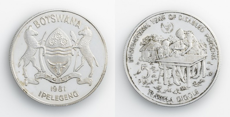 Monete Oltremare - Botswana - Overseas coins 
Repubblica (dal 1966) - 5 Pula 19...