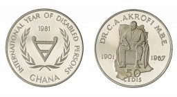 Monete Oltremare - Ghana - Overseas coins 
Repubblica (dal 1960) - 50 Cedis 1981 Piedfort (Krause n. P1) -