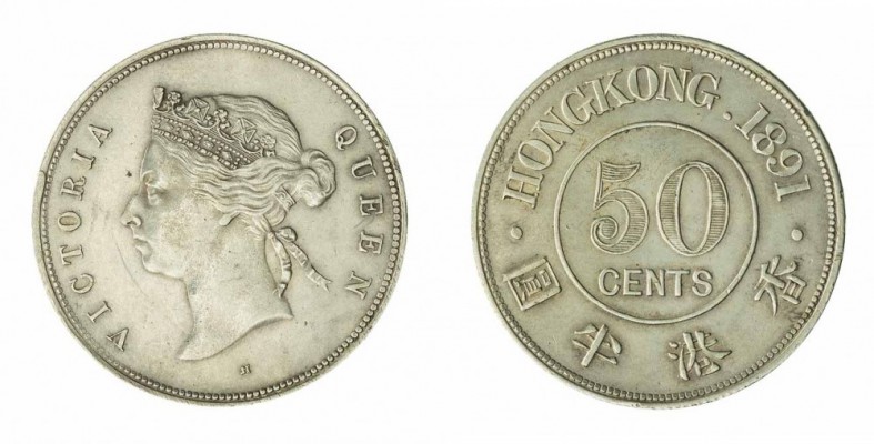 Monete Oltremare - Hong Kong - Overseas coins 
Vittoria (1842-1901) - 50 Cent 1...