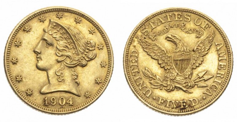 Monete Oltremare - United States of America - Overseas coins 
5 Dollari “Corone...