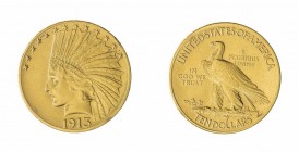 Monete Oltremare - United States of America - Overseas coins 
10 Dollari “Indian Head” 1913 - Zecca: Filadelfia (Friedb. n. 166) - Oro