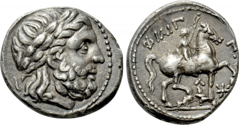 KINGS OF MACEDON. Philip II (359-336 BC). Tetradrachm. Amphipolis. 

Obv: Laur...