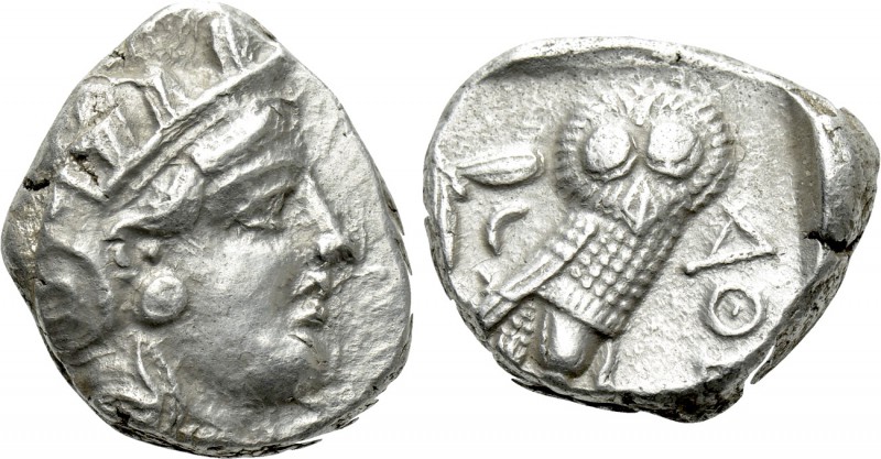 ATTICA. Athens. Tetradrachm (Circa 400/390-353 BC). 

Obv: Helmeted head of At...