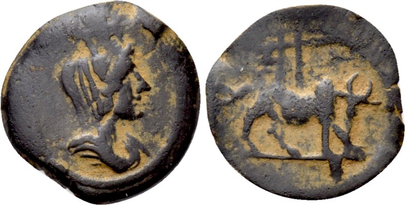 WESTERN ASIA MINOR or LEVANT. Uncertain. Ae (Circa 2nd-1st century BC). 

Obv:...