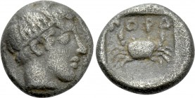 LESBOS. Nasos Pordosilene. Obol (Circa 450-400 BC). In the name of the Pordosilenians.