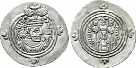 SASANIAN KINGS. Husrav (Khosrau) II (591-628). Drachm. AHM (Hamadān) mint. Dated RY 37 (628).