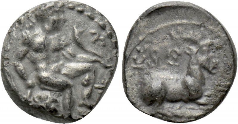 CYPRUS. Salamis. Evagoras I (Circa 411-374 BC). 1/3 Stater. 

Obv: Herakles se...