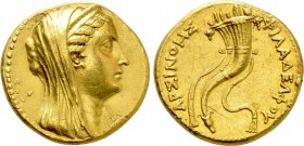 PTOLEMAIC KINGS OF EGYPT. Arsinoe II Philadelphos (Died 270/268 BC). GOLD Mnaieion or ‘Oktadrachm.' Alexandreia. Struck under Ptolemy II.