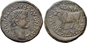 SPAIN. Clunia. Tiberius (14-37). Ae As. Cnaeus Pompeius, M. Avus, T. Antonius and M. Julius Seranus, quattorviri.