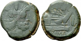 ANONYMOUS. As (Circa 169-158 BC). Rome.