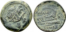 M. FABRINUS. Semis (132 BC). Rome.