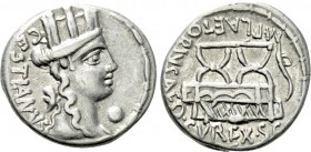 M. PLAETORIUS M. F. CESTIANUS. Denarius (57 BC). Rome.