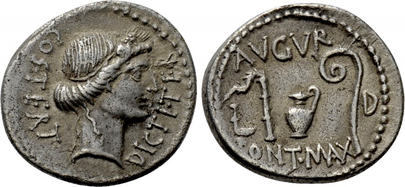 JULIUS CAESAR. Denarius (47-46 BC). Uncertain mint in North Africa, possibly Uti...