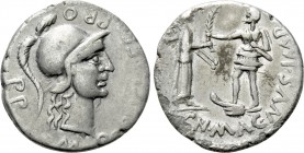 CNAEUS POMPEY II. Denarius (46-45 BC). Corduba; Marcus Poblicius, legatus pro praetore.