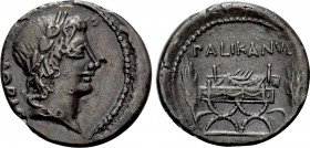 LOLLIUS PALICANUS. Denarius (45 BC). Rome.